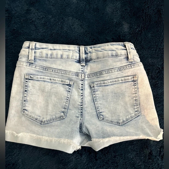 Vanilla Star Acid Wash Girls Denim Shorts - Picture 3 of 5